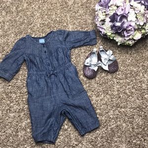 BabyGap Denim Pants Jumpsuit with Sparkling Shoes
